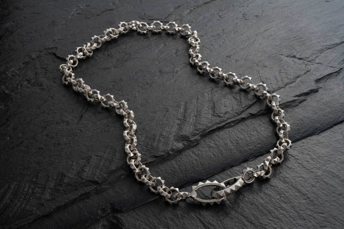 Studded Wallet Chain – 925 sterling silver necklace by Leony Jewellery