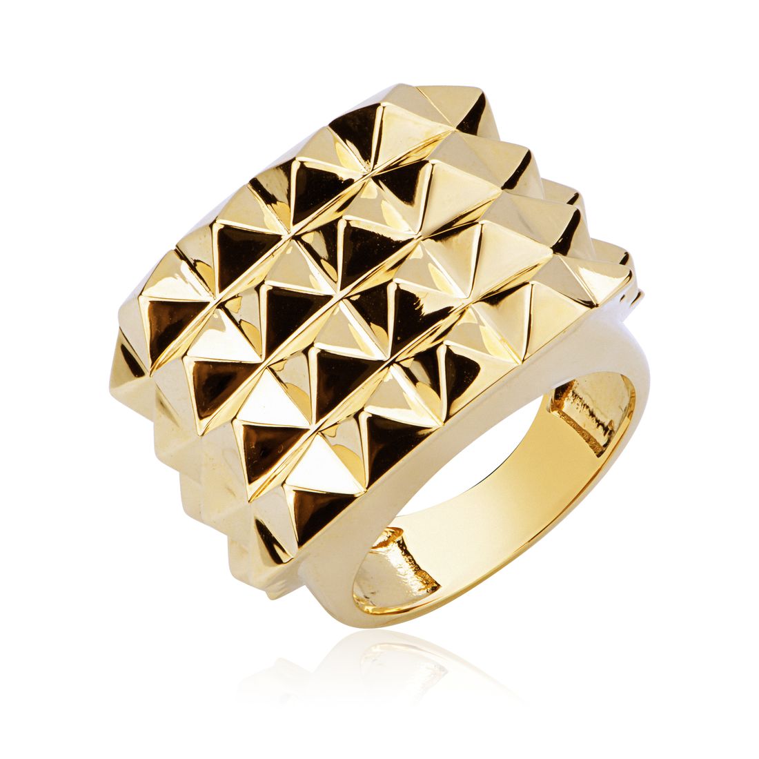 LEONY three-row ring in gold