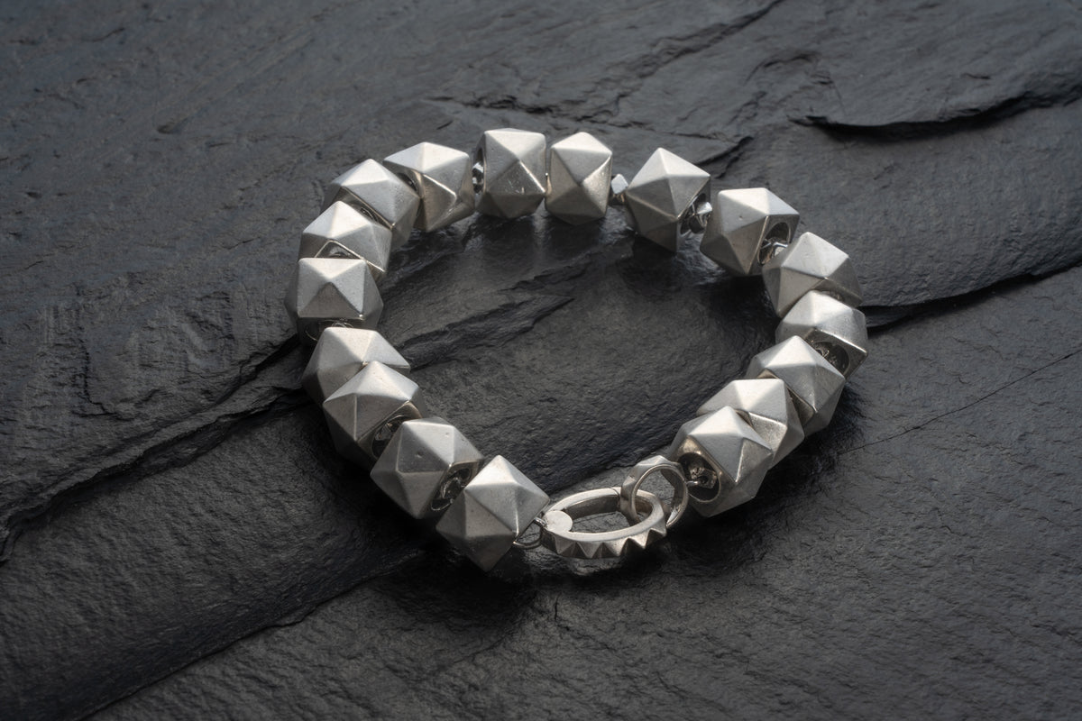 Big Studded Bracelet Empty – 925 sterling silver bracelet by Leony Jewellery