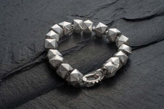 Big Studded Bracelet Empty – 925 sterling silver bracelet by Leony Jewellery