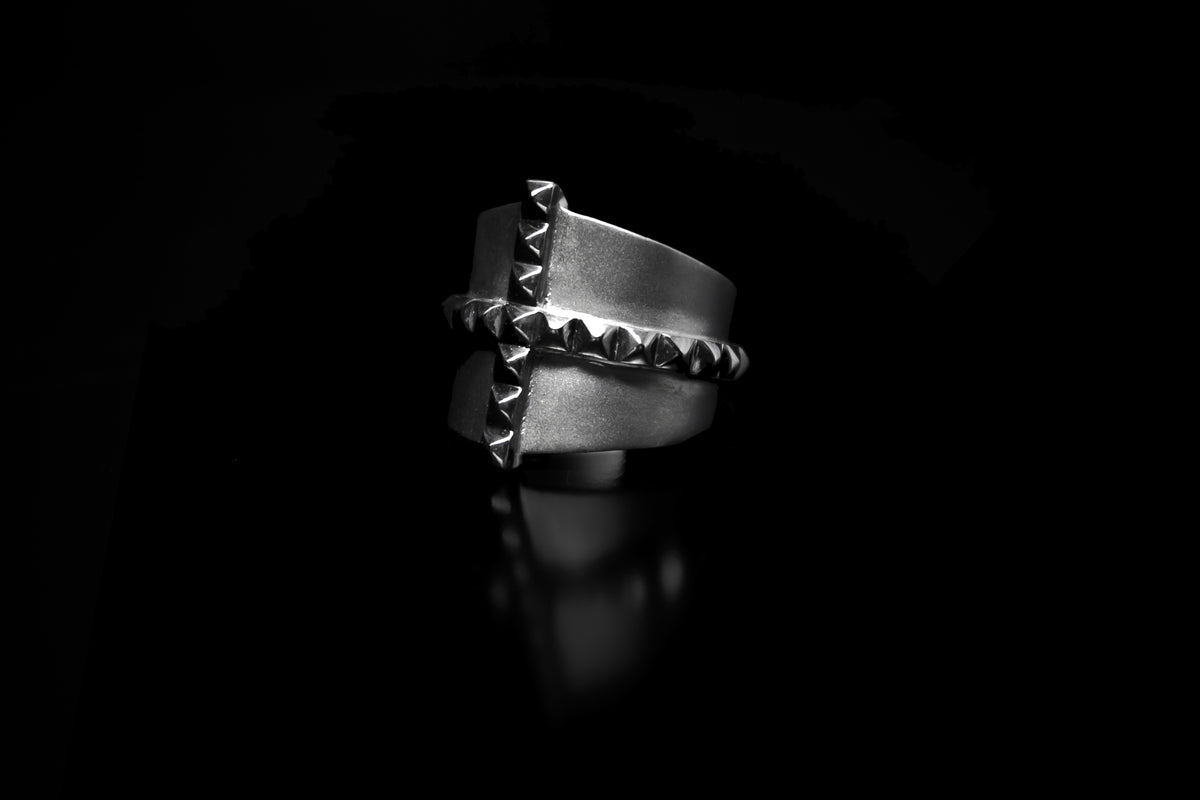 Cross Small Studs Ring – 925 sterling silver ring by Leony Jewellery