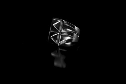 Double Stud Open Sides Ring, second view – 925 sterling silver ring by Leony Jewellery