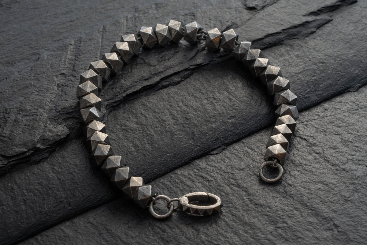 Slim Studded Bracelet, oxidized finish – 925 sterling silver bracelet by Leony Jewellery