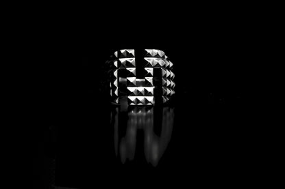 Small Stud Pierced Ring, second view – 925 sterling silver ring by Leony Jewellery
