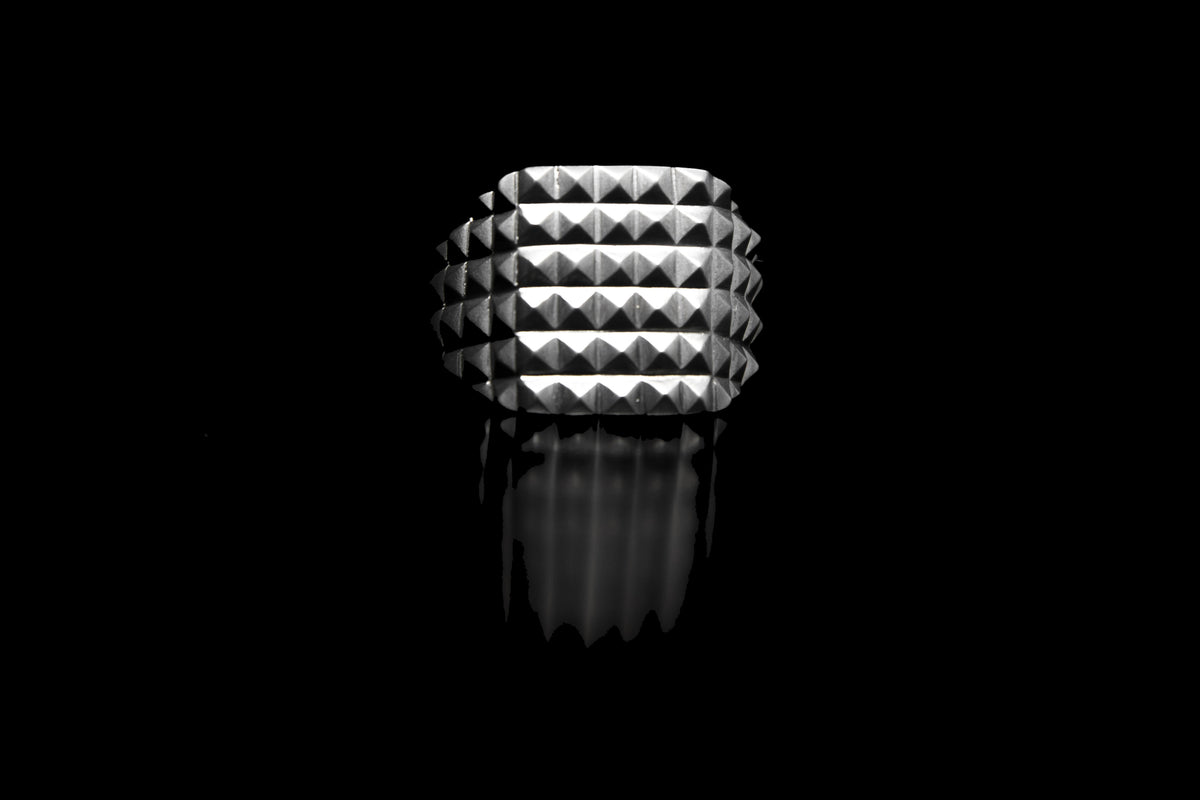 Square Small Studs Ring, second view – 925 sterling silver ring by Leony Jewellery