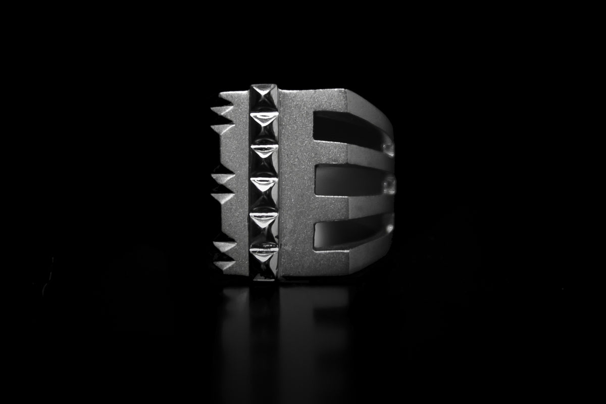 Stud Line with Greek Ring – 925 sterling silver ring by Leony Jewellery