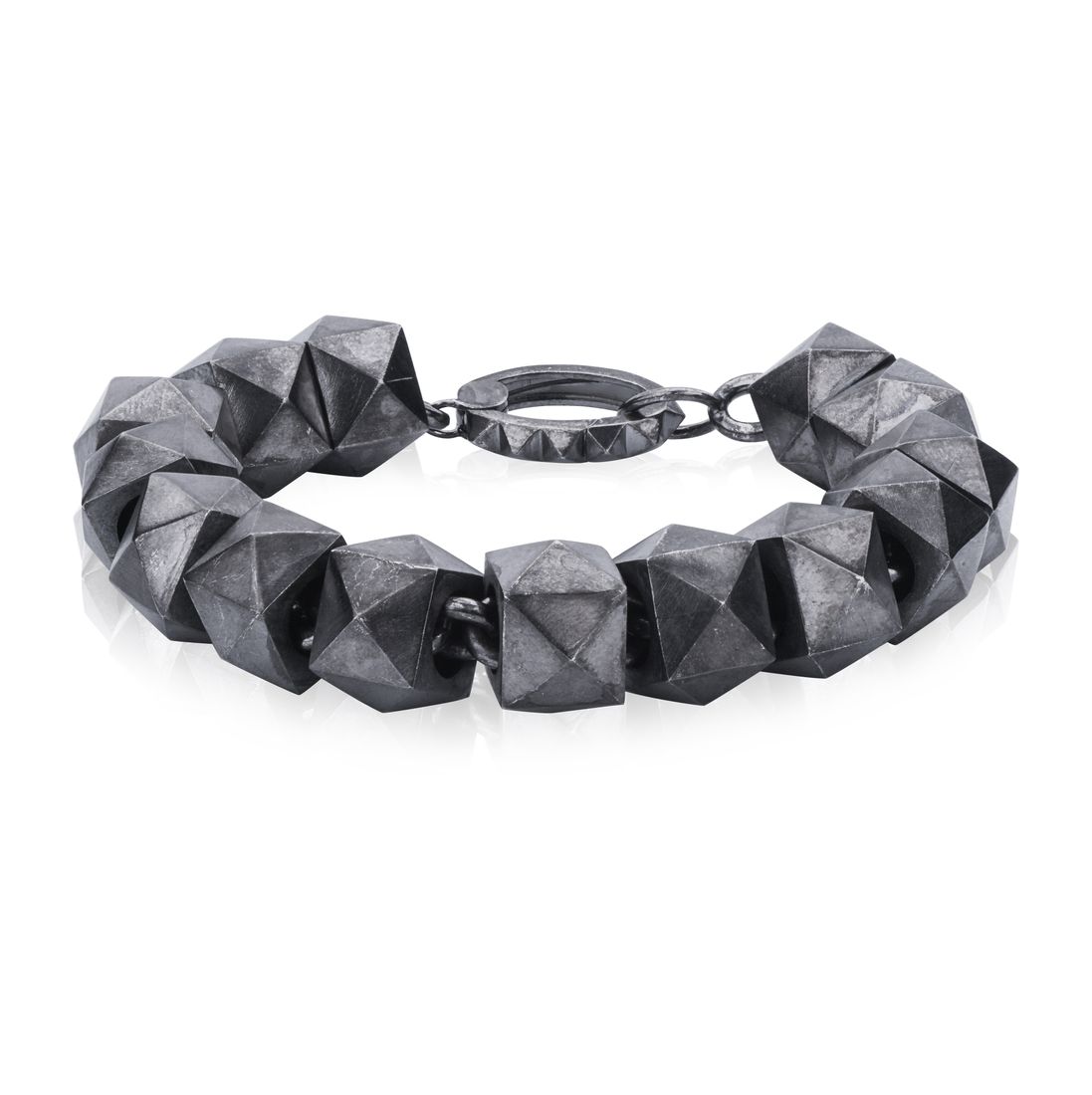 LEONY studded bracelet in dark silver